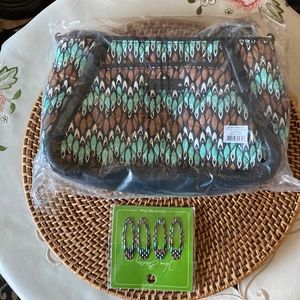 🌻SALE🌻TRIMMED TRAPEZE CROSSBODY WITH MATCHING HAIR CLIPS